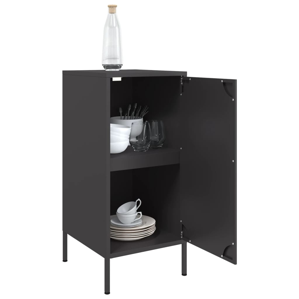 VidaXL Dressoirs 2 st 36x39x79 cm koudgewalst staal zwart