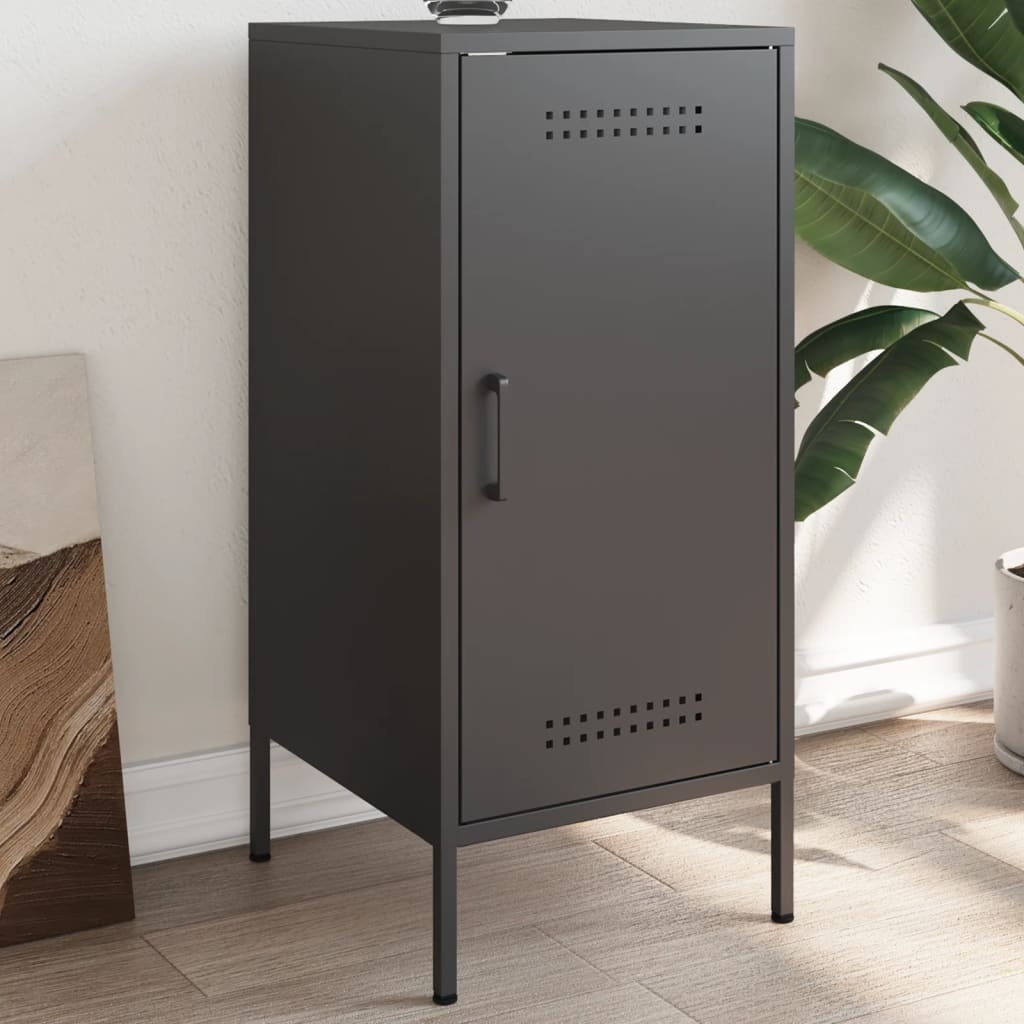 VidaXL Dressoir 36x39x79 cm koudgewalst staal zwart