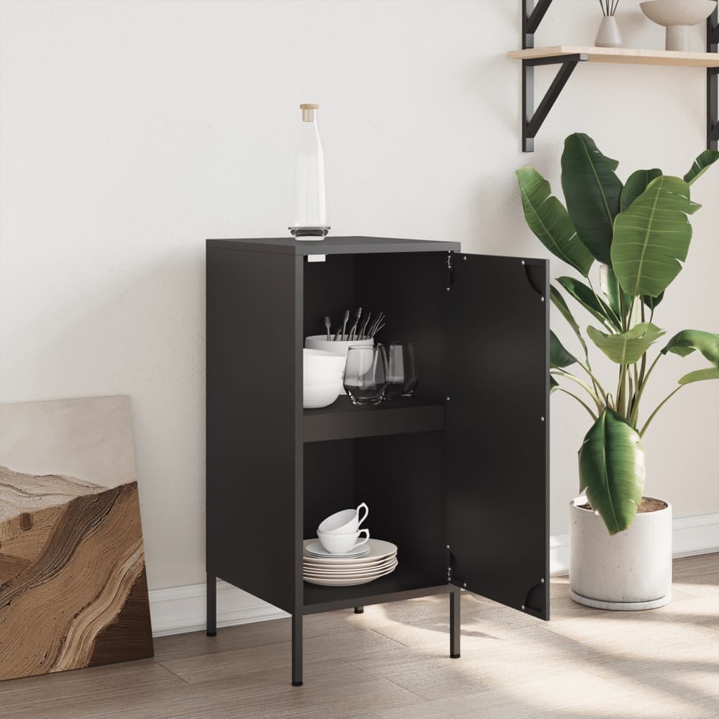 VidaXL Dressoir 36x39x79 cm koudgewalst staal zwart