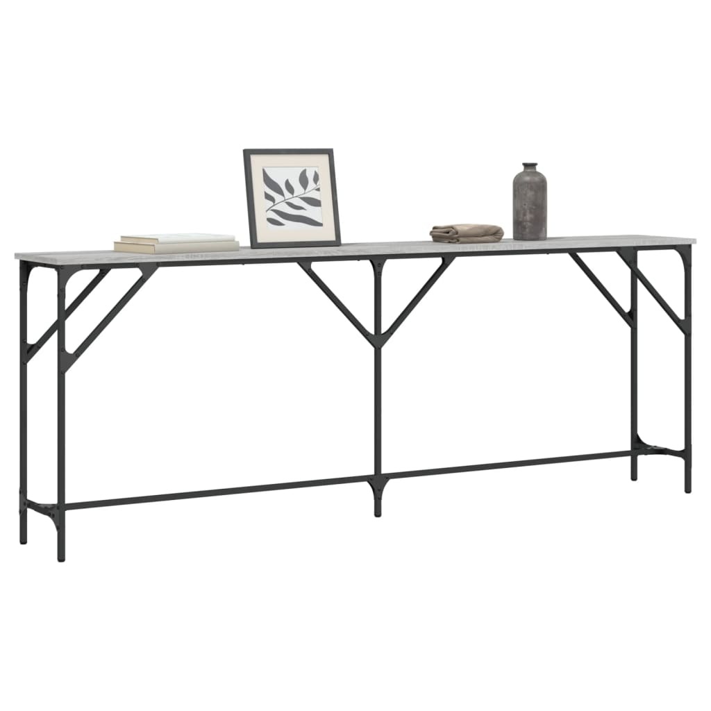 VidaXL Wandtafel 200x29x75 cm bewerkt hout grijs sonoma eikenkleurig