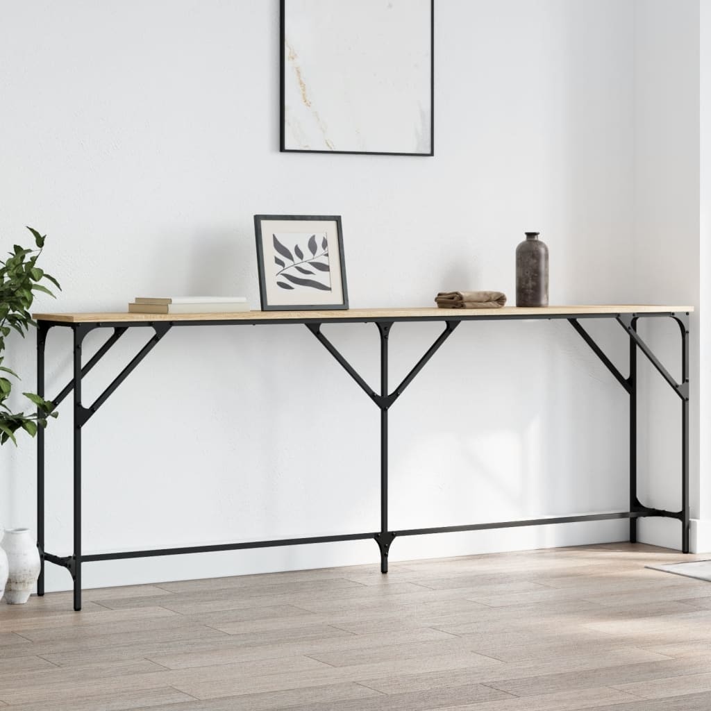 VidaXL Wandtafel 200x29x75 cm bewerkt hout sonoma eikenkleurig