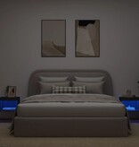 VidaXL Nachtkastjes met LED's 2 st wandgemonteerd zwart