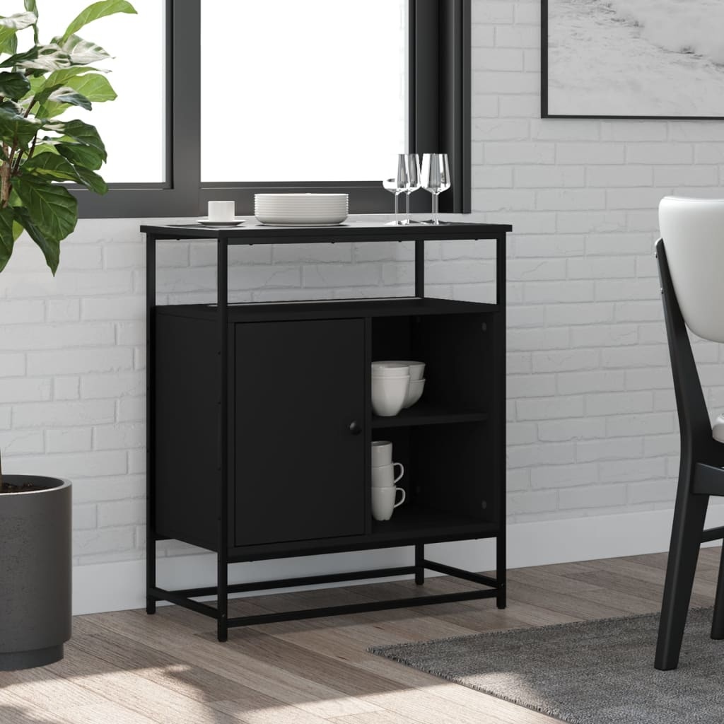 VidaXL Dressoir 69x35x80 cm bewerkt hout zwart