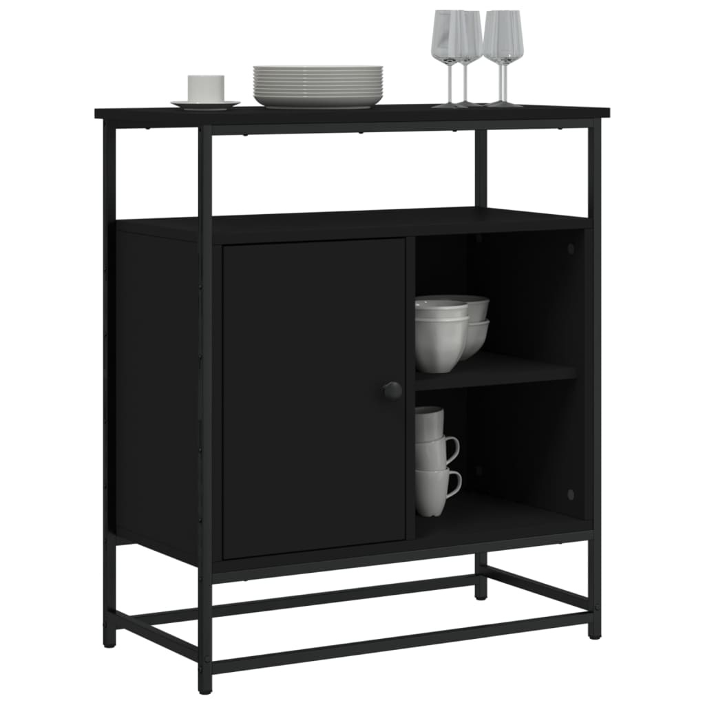 VidaXL Dressoir 69x35x80 cm bewerkt hout zwart