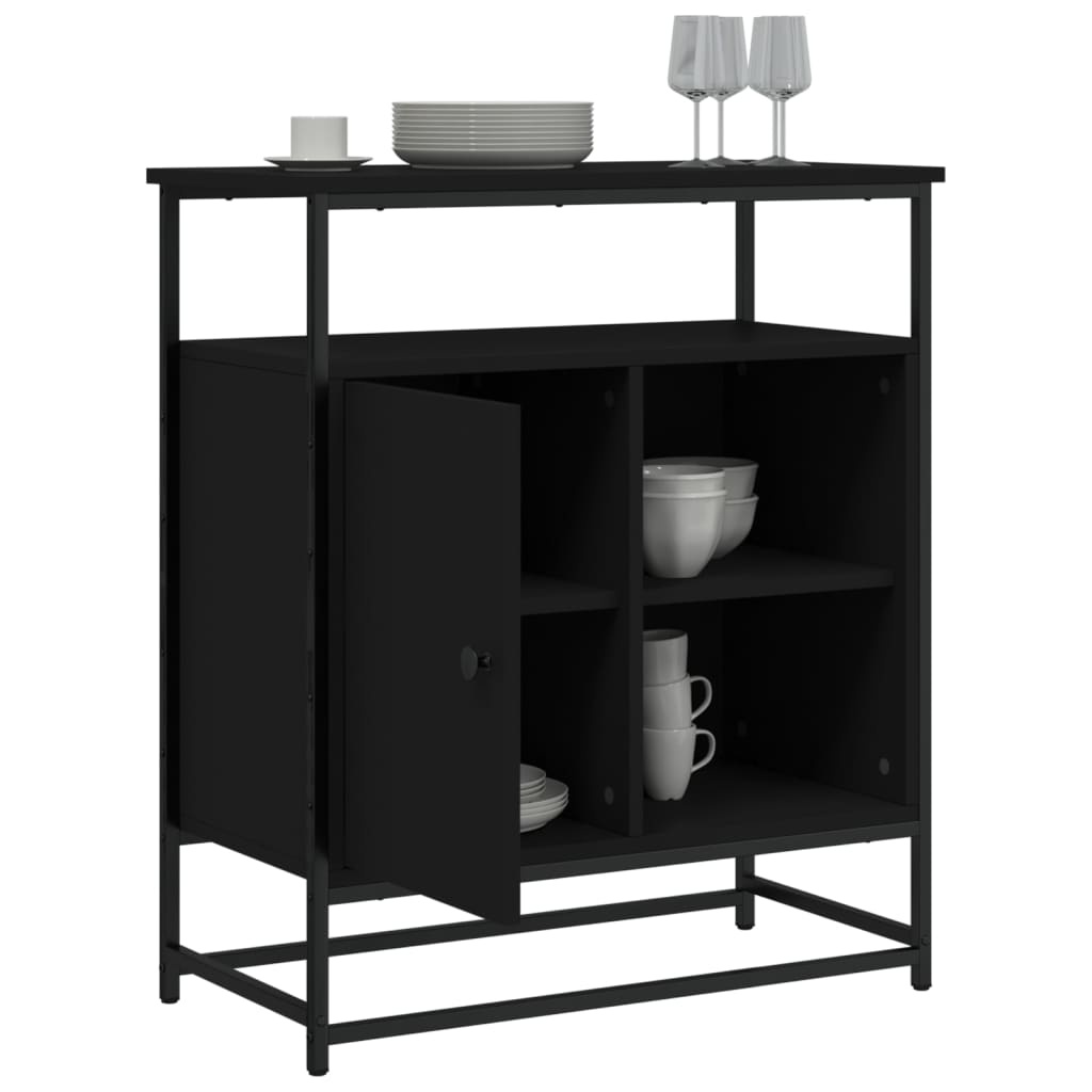 VidaXL Dressoir 69x35x80 cm bewerkt hout zwart