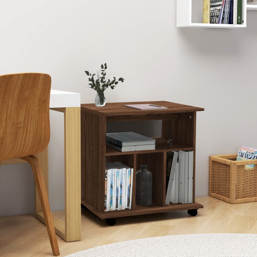 VidaXL Kast verrijdbaar 60x45x60 cm bewerkt hout bruin eikenkleur
