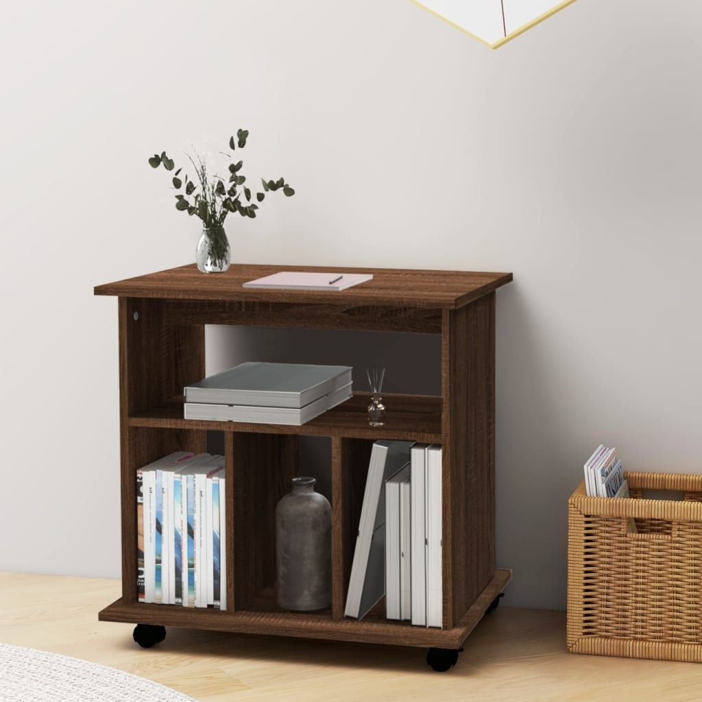 VidaXL Kast verrijdbaar 60x45x60 cm bewerkt hout bruin eikenkleur