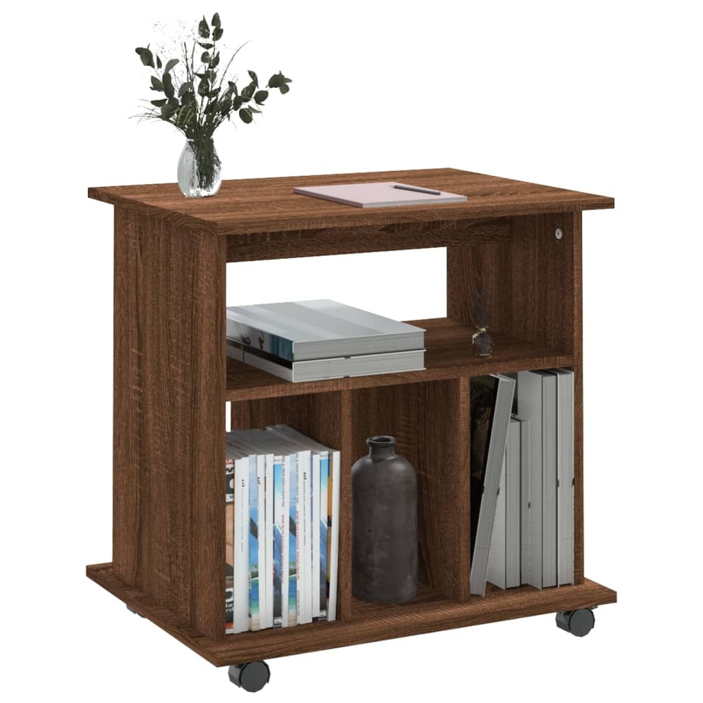 VidaXL Kast verrijdbaar 60x45x60 cm bewerkt hout bruin eikenkleur