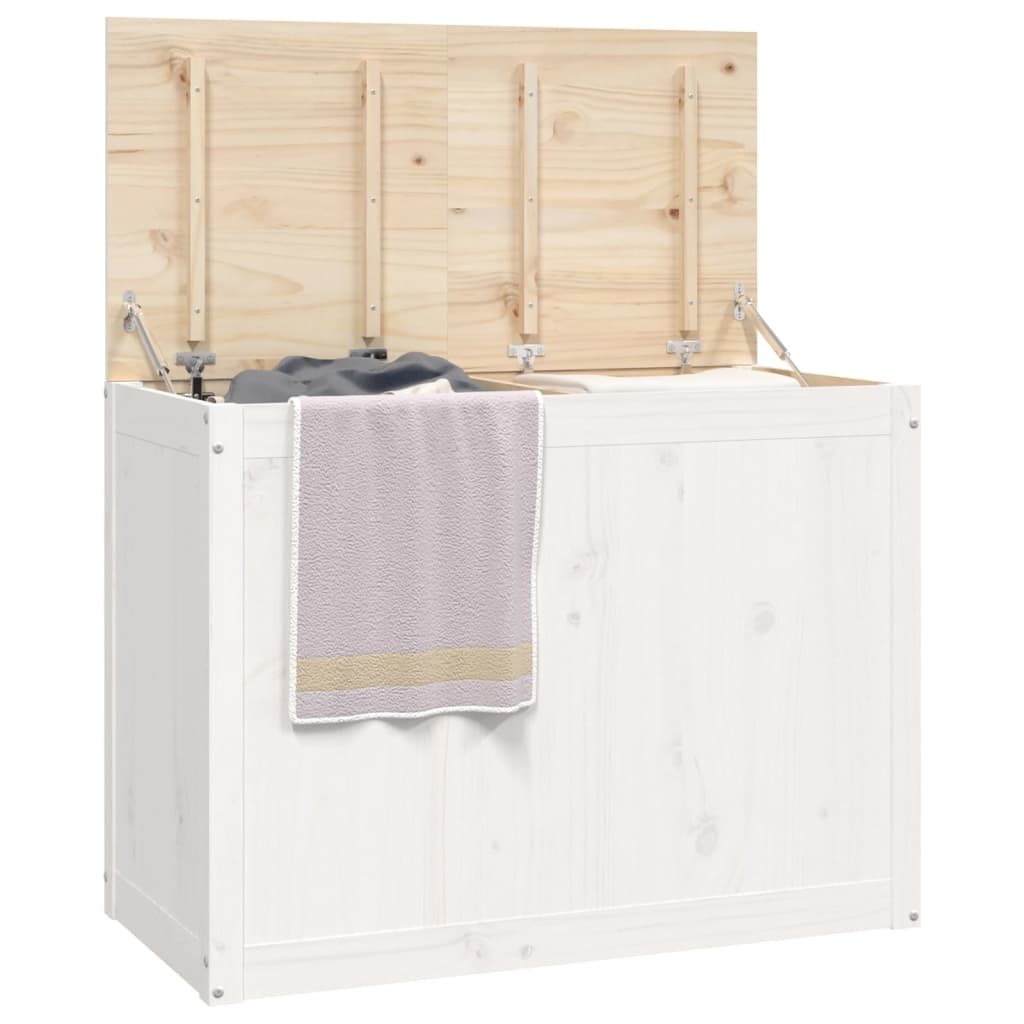 VidaXL Wasmand 88,5x44x66 cm massief grenenhout wit