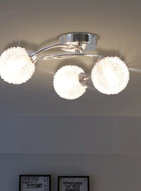 VidaXL Plafondlamp met 3 LED-lampen G9 120 W