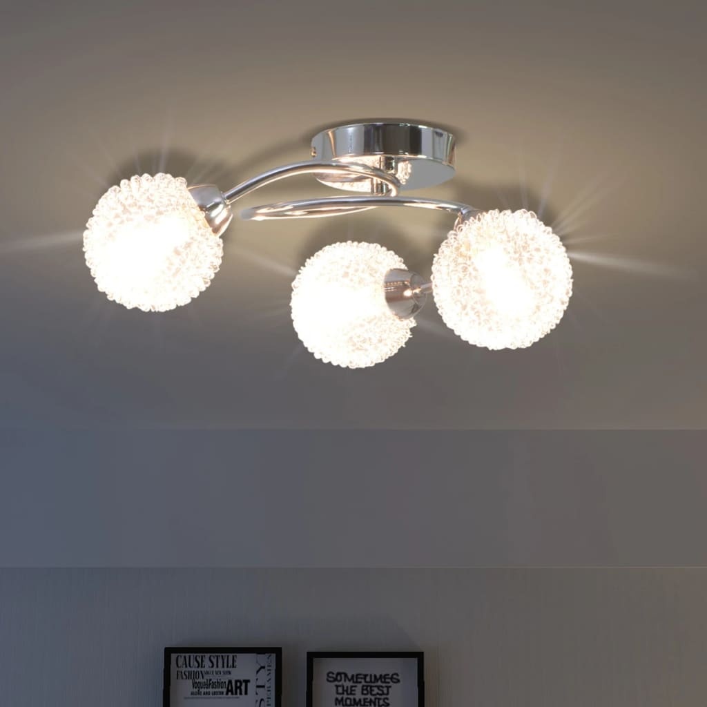 VidaXL Plafondlamp met 3 LED-lampen G9 120 W