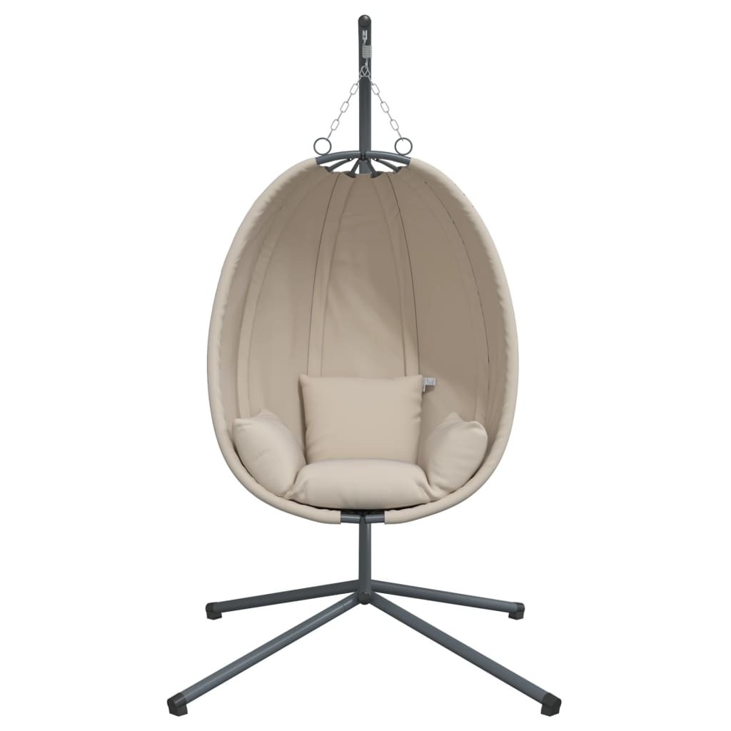 vidaXL Hangstoel met standaard stof en staal beige