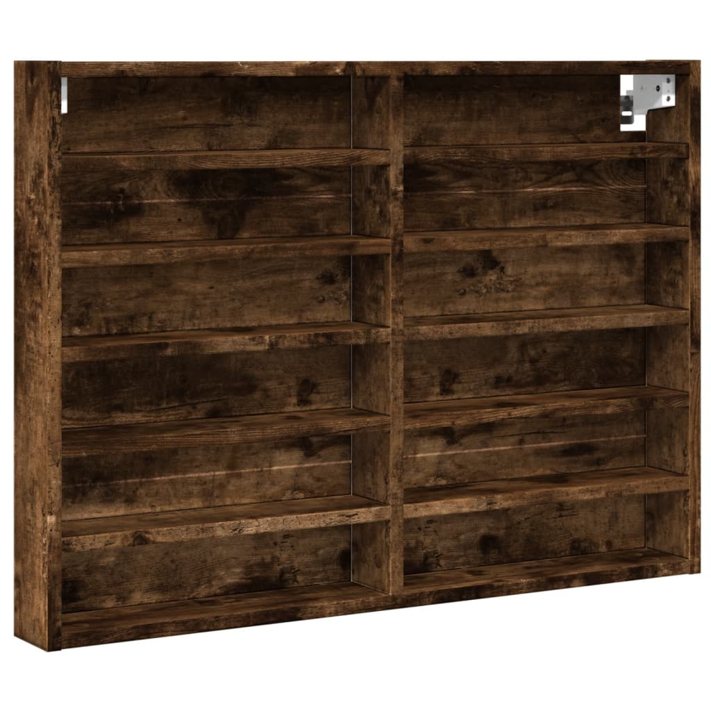 VidaXL Vitrinekast 80x8,5x58 cm bewerkt hout gerookt eikenkleurig