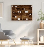 VidaXL Vitrinekast 80x8,5x58 cm bewerkt hout gerookt eikenkleurig