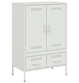 VidaXL Hoge kast 68x39x101,5 cm koudgewalst staal wit
