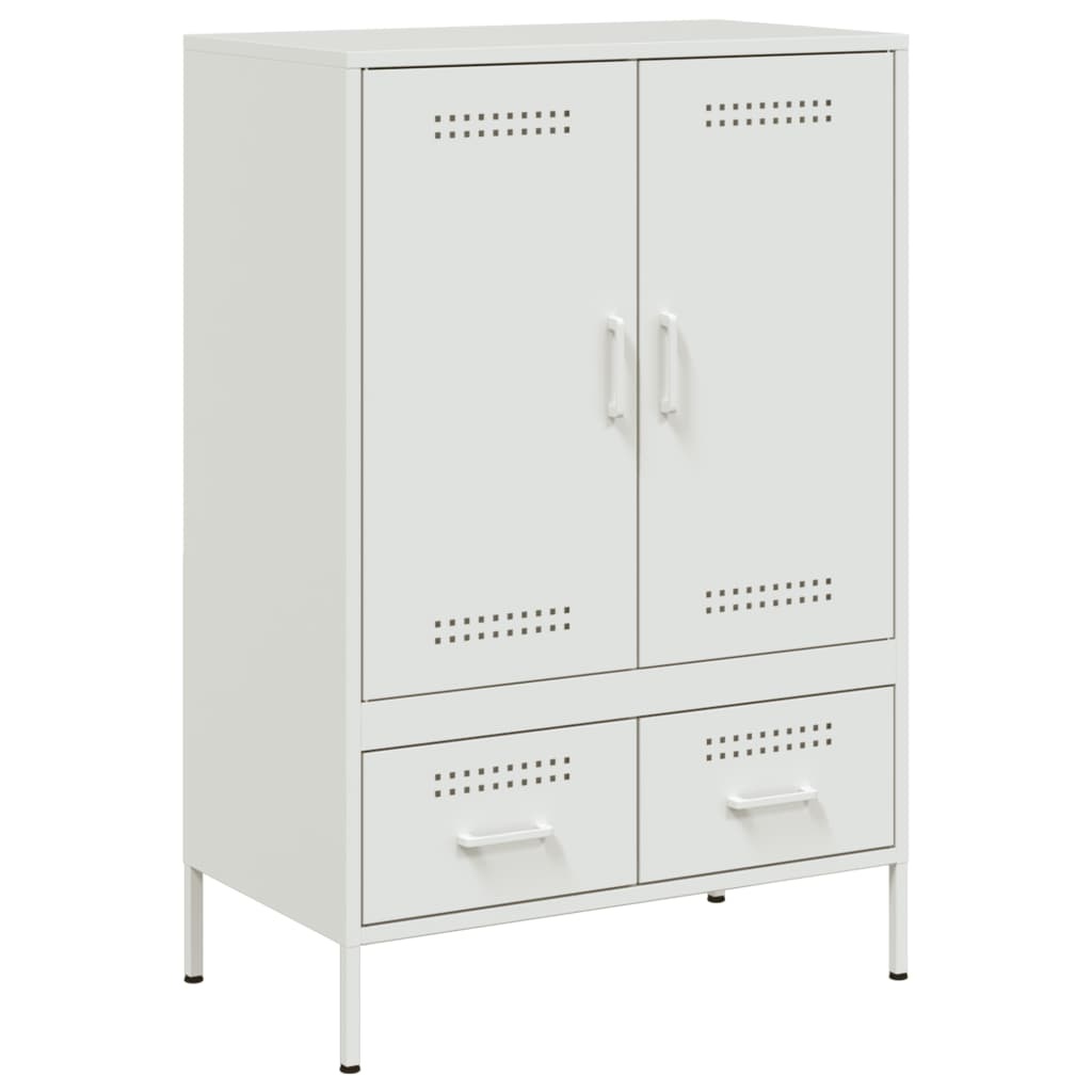 VidaXL Hoge kast 68x39x101,5 cm koudgewalst staal wit