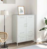 VidaXL Hoge kast 68x39x101,5 cm koudgewalst staal wit