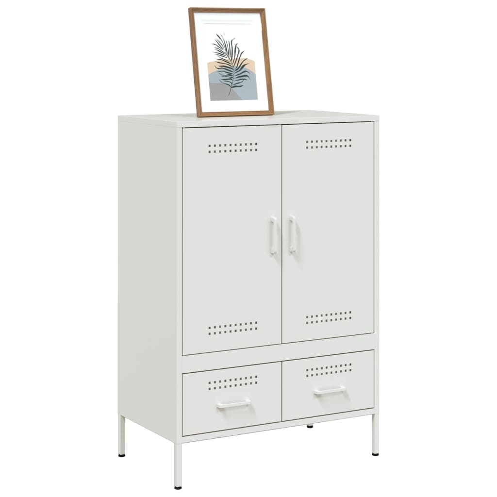 VidaXL Hoge kast 68x39x101,5 cm koudgewalst staal wit