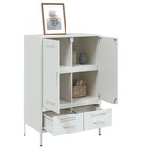 VidaXL Hoge kast 68x39x101,5 cm koudgewalst staal wit