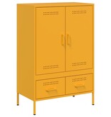 VidaXL Hoge kast 68x39x101,5 cm koudgewalst staal mosterdgeel