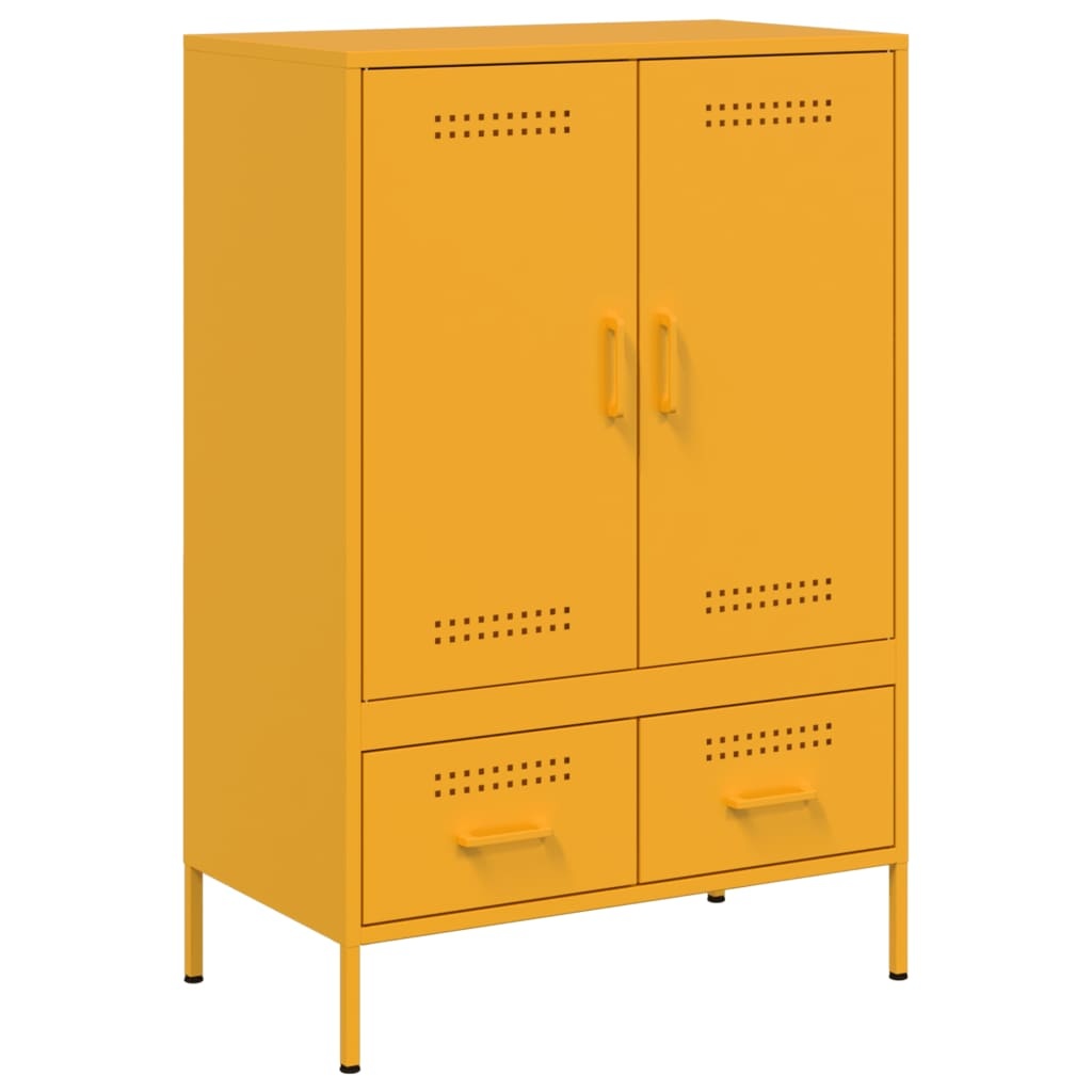 VidaXL Hoge kast 68x39x101,5 cm koudgewalst staal mosterdgeel
