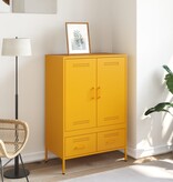VidaXL Hoge kast 68x39x101,5 cm koudgewalst staal mosterdgeel