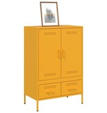 VidaXL Hoge kast 68x39x101,5 cm koudgewalst staal mosterdgeel