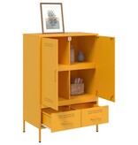 VidaXL Hoge kast 68x39x101,5 cm koudgewalst staal mosterdgeel