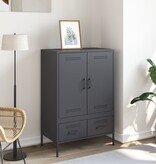 VidaXL Hoge kast 68x39x101,5 cm koudgewalst staal antracietkleurig