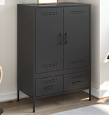 VidaXL Hoge kast 68x39x101,5 cm koudgewalst staal zwart