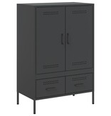 VidaXL Hoge kast 68x39x101,5 cm koudgewalst staal zwart