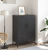 VidaXL Hoge kast 68x39x101,5 cm koudgewalst staal zwart