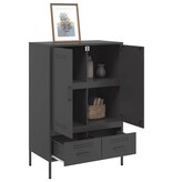 VidaXL Hoge kast 68x39x101,5 cm koudgewalst staal zwart