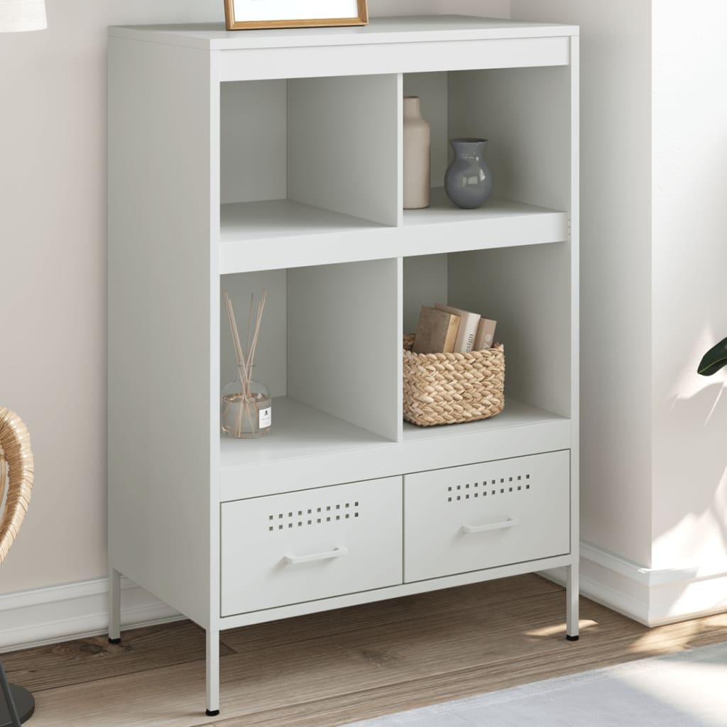 VidaXL Hoge kast 68x39x101,5 cm koudgewalst staal wit