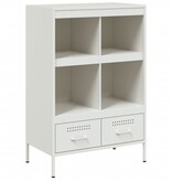 VidaXL Hoge kast 68x39x101,5 cm koudgewalst staal wit