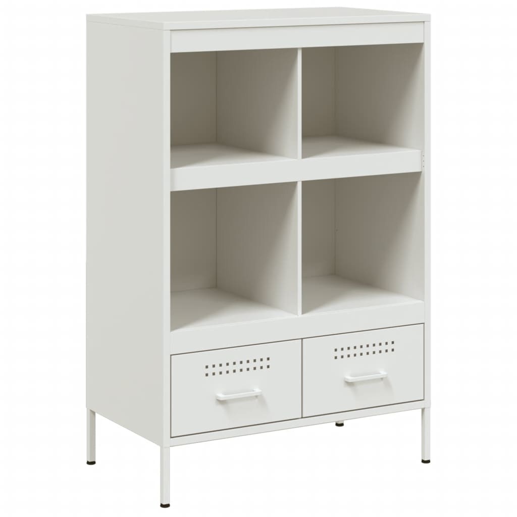 VidaXL Hoge kast 68x39x101,5 cm koudgewalst staal wit
