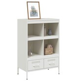 VidaXL Hoge kast 68x39x101,5 cm koudgewalst staal wit