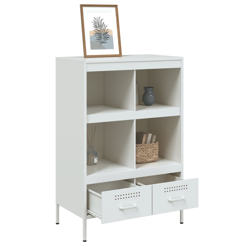VidaXL Hoge kast 68x39x101,5 cm koudgewalst staal wit