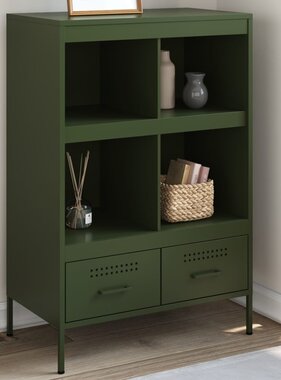 VidaXL Hoge kast 68x39x101,5 cm koudgewalst staal olijfgroen