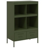 VidaXL Hoge kast 68x39x101,5 cm koudgewalst staal olijfgroen