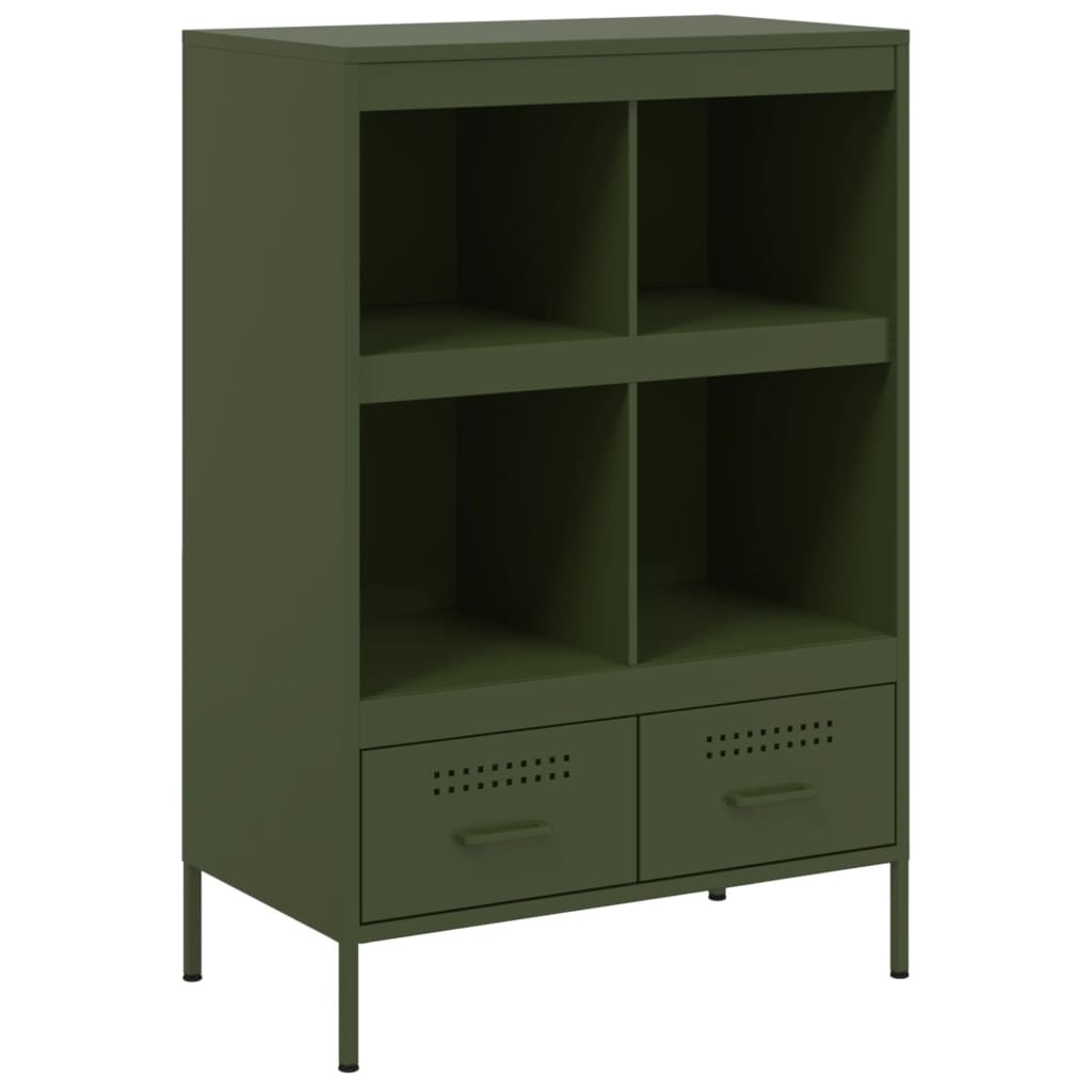VidaXL Hoge kast 68x39x101,5 cm koudgewalst staal olijfgroen