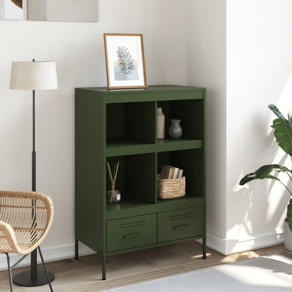 VidaXL Hoge kast 68x39x101,5 cm koudgewalst staal olijfgroen