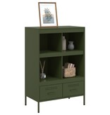 VidaXL Hoge kast 68x39x101,5 cm koudgewalst staal olijfgroen