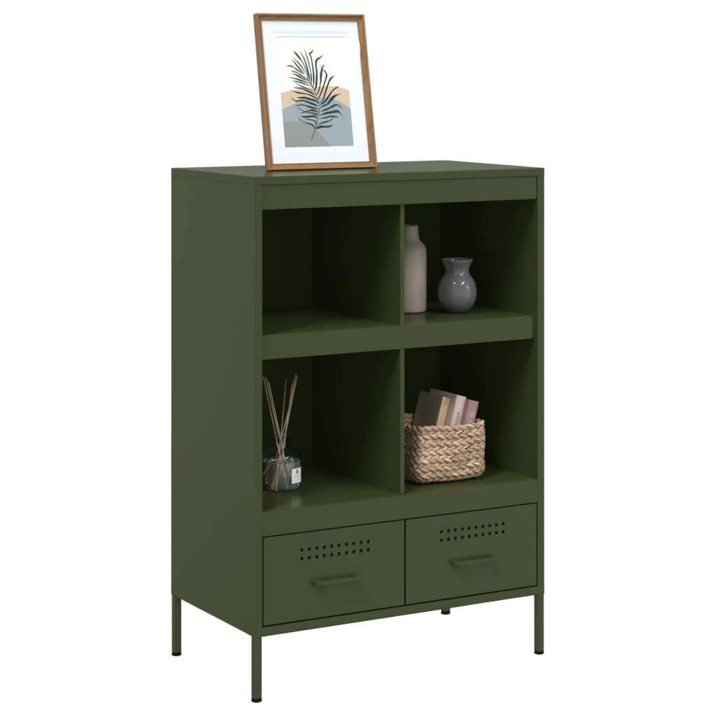 VidaXL Hoge kast 68x39x101,5 cm koudgewalst staal olijfgroen