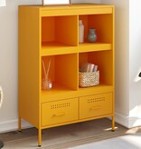 VidaXL Hoge kast 68x39x101,5 cm koudgewalst staal mosterdgeel