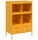 VidaXL Hoge kast 68x39x101,5 cm koudgewalst staal mosterdgeel