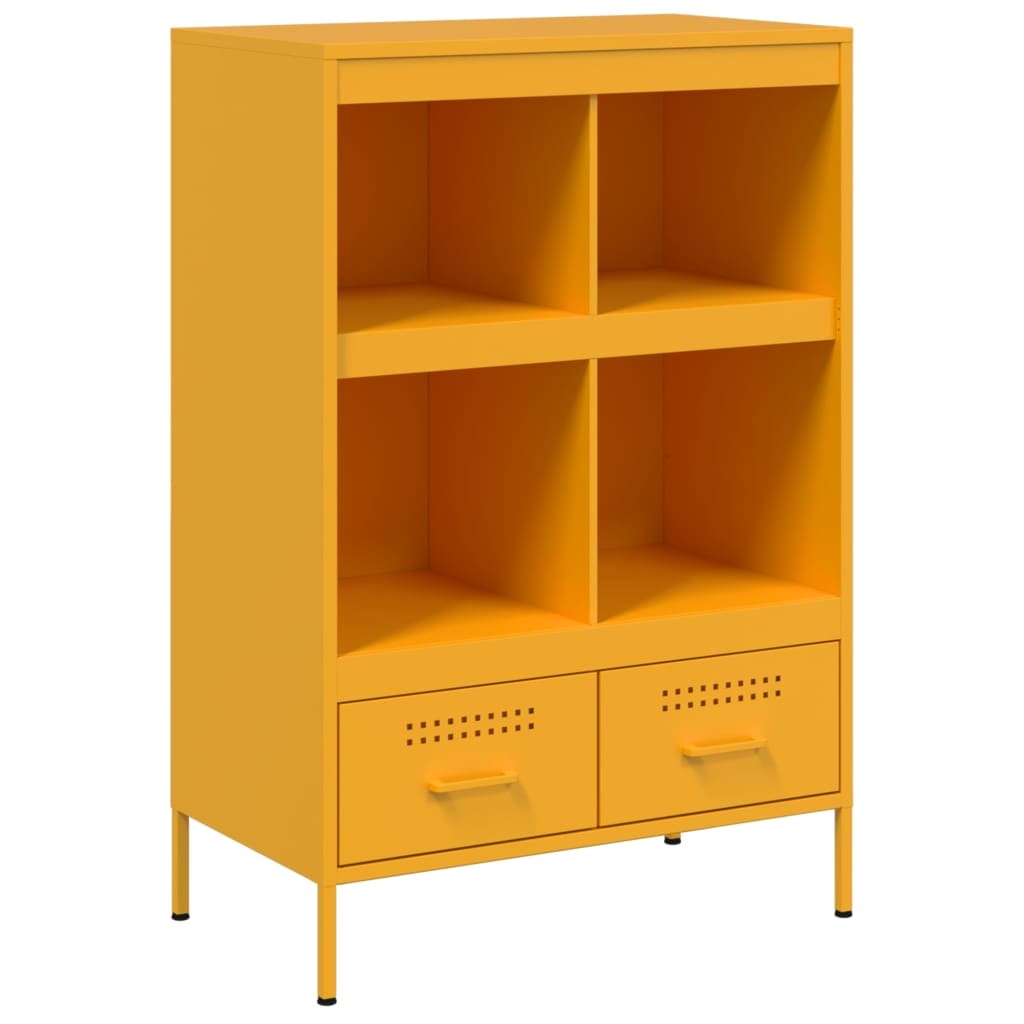 VidaXL Hoge kast 68x39x101,5 cm koudgewalst staal mosterdgeel