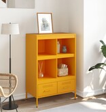 VidaXL Hoge kast 68x39x101,5 cm koudgewalst staal mosterdgeel