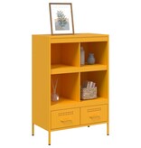 VidaXL Hoge kast 68x39x101,5 cm koudgewalst staal mosterdgeel