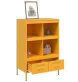 VidaXL Hoge kast 68x39x101,5 cm koudgewalst staal mosterdgeel